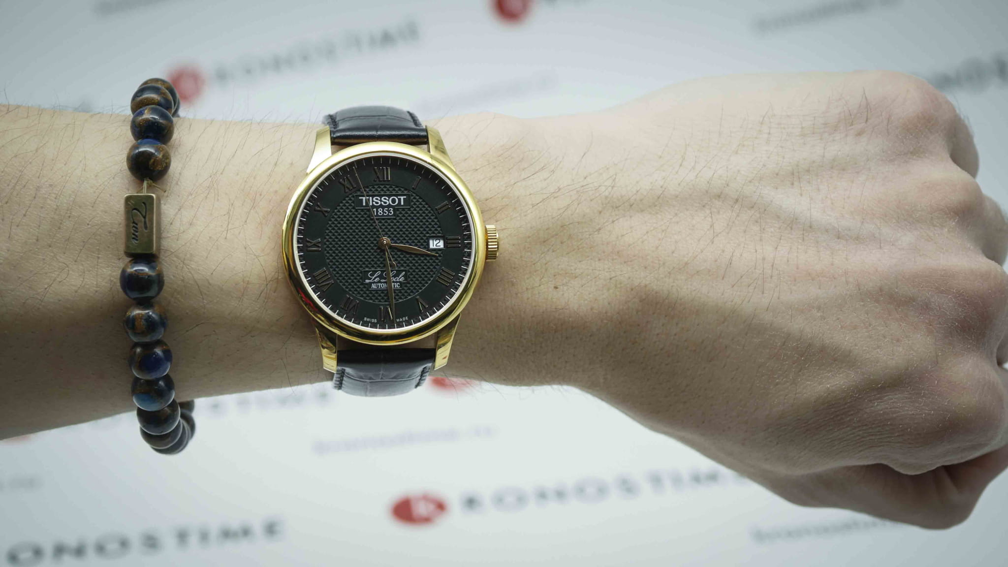 Tissot Tissot Le Locle Automatic T41.5.423.53 механические мужские часы часы крупный план черный циферблата